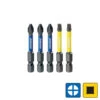Kincrome K21518 1/4″ Hex Drive Phillips & Square #2 Impact Bit Mixed Pack 50mm 5 Piece