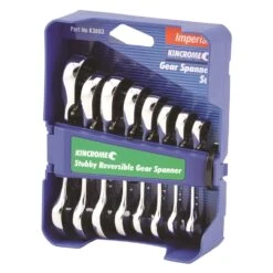 Kincrome K3802B Combination Ratcheting Stubby Gear Spanner Set Bundle Metric & SAE K3802 & K3803 -Tools Discounts K3803