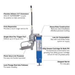Macnaught K53-01 POWERPISTOL 450g Air/Pneumatic Operated Grease Gun -Tools Discounts K53 01 1