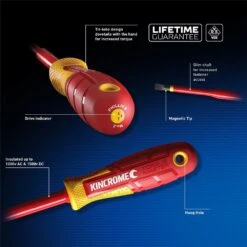 Kincrome K5618 TorqueMaster® 6 Piece VDE 1000V Electrician’s Screwdriver Set -Tools Discounts K5615 4 1