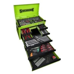 Sidchrome SCMT10160HG Hyper Colour Series 204 Piece Metric & AF Tool Kit With Chest & Trolley – Green -Tools Discounts SCMT10160HG