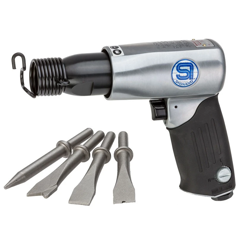 Shinano SI-4120A Pneumatic 10.2mm Pistol Grip, Air Hammer + 4 Piece Chisel Set SI4120A – Made In Japan 3 Shinano SI-4120A Pneumatic 10.2mm Pistol Grip, Air Hammer + 4 Piece Chisel Set SI4120A – Made In Japan