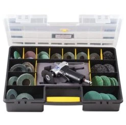 Shinano SI-2201-KIT3 Air Pneumatic 50mm & 75mm Quick Change Sander & Paint Stripping Kit SI-2201