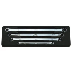 SP Tools SP10084 4 Piece SAE 0° Offset Long Ring Wrench/Spanner Set