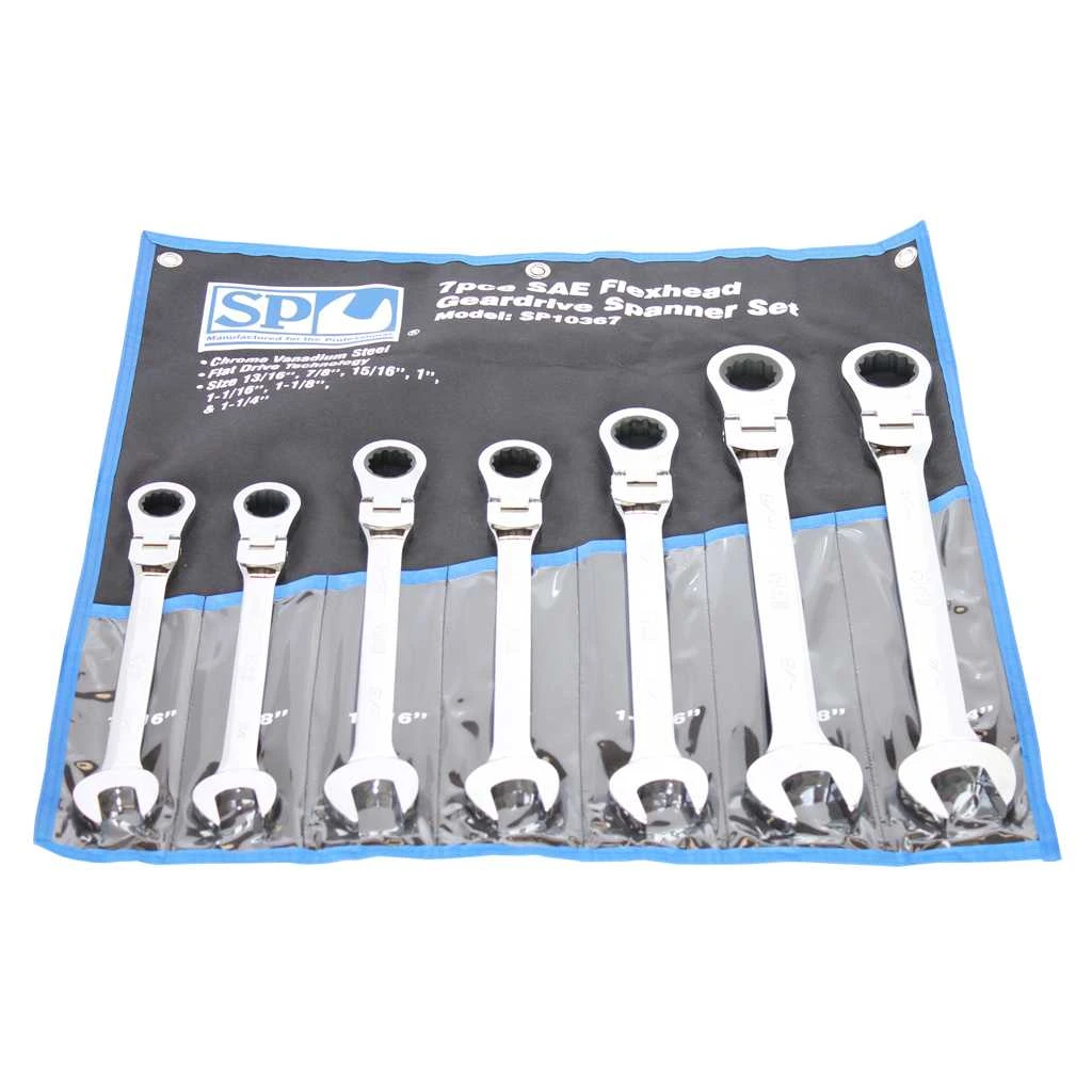 SP Tools SP10367 7 Piece Flexhead Imperial Geardrive Wrench Spanner Set Jumbo 3 SP Tools SP10367 7 Piece Flexhead Imperial Geardrive Wrench Spanner Set Jumbo