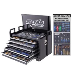 SP Tools SP50115X 413 Piece Metric/SAE Custom Series Ute Field Service Tool Kit In Black Bonus EVA Storage Trays -Tools Discounts SP50115X 1