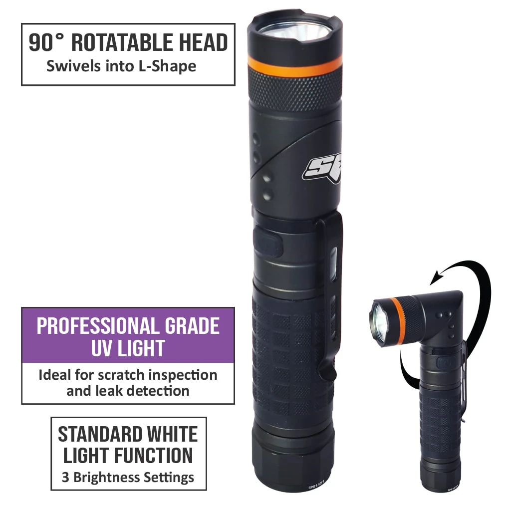 SP Tools SP81451 Torch/Work Light – UV Inspection LED Multifunction – Mag Base – Rotatable Head 4 SP Tools SP81451 Torch/Work Light – UV Inspection LED Multifunction – Mag Base – Rotatable Head - Image 2