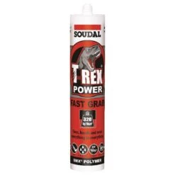 Soudal T-Rex Power Fast Grab 290ml SMX® Polymer Sealant Adhesive Beach Sand One Box (12 Pack) 128463 119598×12 -Tools Discounts T Rex Power Fast Grab 5
