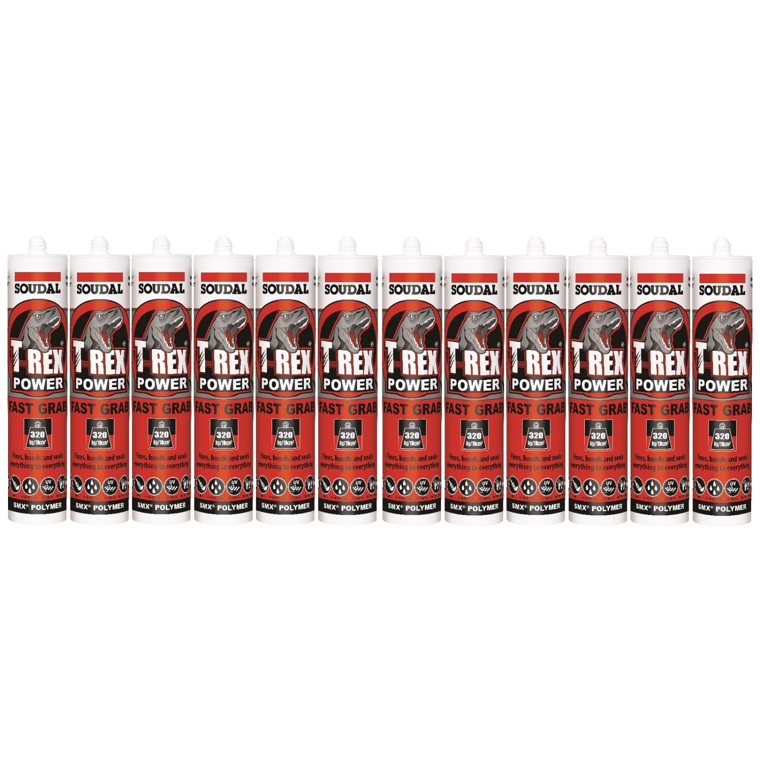 Soudal T-Rex Power Fast Grab 290ml SMX® Polymer Sealant Adhesive Jet Black One Box (12 Pack) 124435 118416×12 3 Soudal T-Rex Power Fast Grab 290ml SMX® Polymer Sealant Adhesive Jet Black One Box (12 Pack) 124435 118416×12