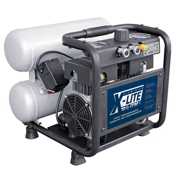 X-LITE By ITM TM350-10010 Silent 1.0Hp Aluminium Twin Tank Portable Carry Air Compressor 10 Litre 4 X-LITE By ITM TM350-10010 Silent 1.0Hp Aluminium Twin Tank Portable Carry Air Compressor 10 Litre - Image 2