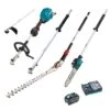 Makita UX01GT103-B 40V MAX XGT 5.0Ah Lithium-Ion Brushless Multi-Function Powerhead, Pole Saw & Hedge Trimmer Combo Kit Bonus Brushcutter Attachment EM403MP