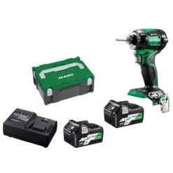 HiKOKI WH36DC(HRZ) 36V MultiVolt 2.5Ah/5Ah Lithium-Ion 1/4″ Hex Drive Brushless IP56 Impact Driver Combo Kit