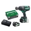 HiKOKI WR36DA(HRZ) 36V MultiVolt 5.0Ah/2.5Ah Lithium-Ion Brushless IP56 1800Nm High Torque 3/4″ Drive Impact Wrench Combo Kit