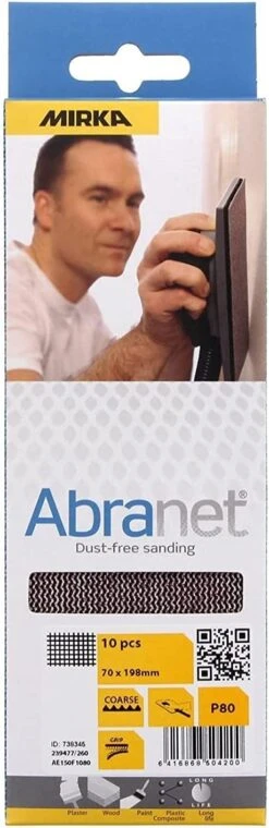 Mirka AE150F1080 Abranet Sanding Sheets 70x198mm Grip P80 Grit 10 Pack -Tools Discounts ae150f1080 2