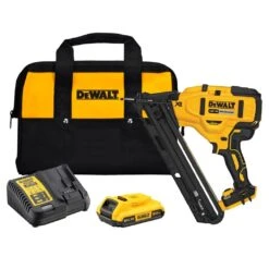 DeWALT DCN650D1-XE 18V XR 2.0AH Lithium-Ion Brushless 15Ga Second Fix Angled DA Bradder Nailer Combo Kit