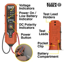 KLEIN Tools A-ET40 Digital AC/DC Voltage Tester 12 To 240V AC, 1.5 To 24V DC -Tools Discounts et40 callout2