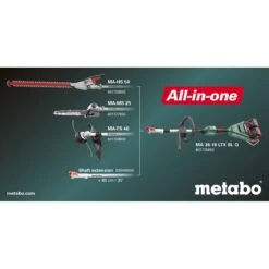 Metabo MET36-18BL52HD5.5PB 36V (18Vx2) 5.5Ah Lithium-Ion Brushless Multi-Function Powerhead, Brush Cutter, Pole Saw & Hedge Trimmer Combo Kit AU68403650 -Tools Discounts garten multifunktionssystem 01