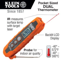 KLEIN Tools A-IR07 Dual IR/Probe Thermometer -Tools Discounts ir07 callout